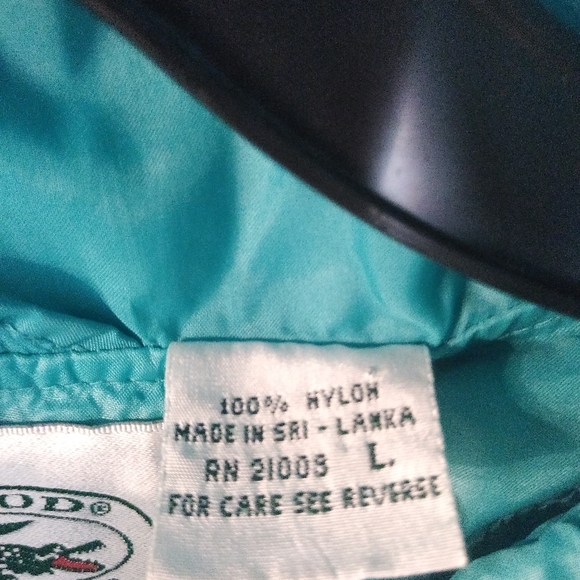 Y2K Izod Lacoste 1/4 Zip Pullover Teal Hooded Windbreaker Jacket Large - Picture 6 of 8